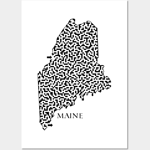 State of Maine Maze Wall Art by gorff